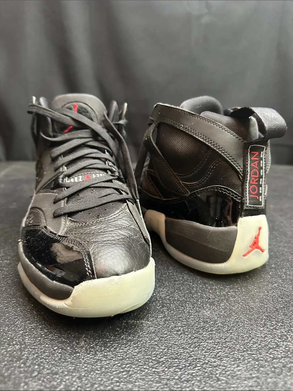 Jordan Black and Red Shoe Interior with Size 8.5 Mens